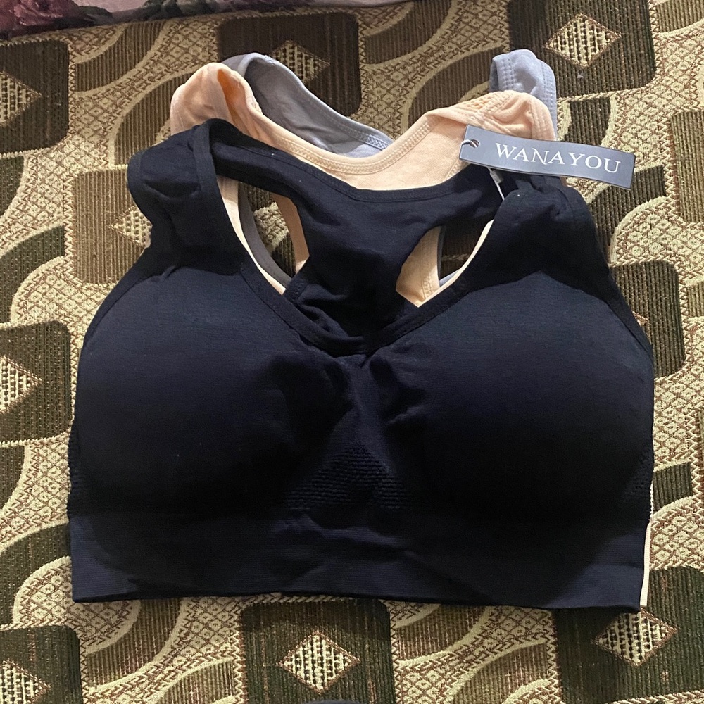 WANAYOU — Seamless Padded Sports Bra (Pack of 3)